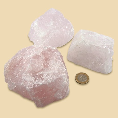 Rose quartz rough stone group for harmonisation 1000-1050 g