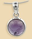 Pendant amethyst cabochon in silver setting 925