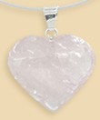 Heart Pendant Rose Quartz with Silver Eyelet