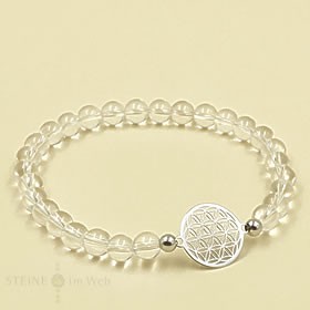 Bracelet symbole cristal de roche avec fleur de vie en argent 925 19,50 EUR*/pce