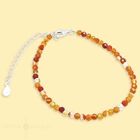 Bracelet Carnelian with silver clasp and extension chain 14.50 EUR*/pc.